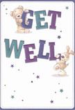 Glowingly cheerful and wonderfully tactile, this illustrated get well card beams forth encouragement from the heart of Castelnau. Two irresistibly cute characters-a plush teddy bear and a bouncy pup-seem to dance in midair as they display the bold, multicoloured 'Get Well' message. Their faces, crafted with gentle detail, radiate affection and quiet resilience, while the velvety fur and floppy ears catch the soft light as if real, comforting presences. The joyful hues-indigos, teals, and dashes of midnight blue-stand strong against a creamy, inviting backdrop, echoing the freshness of bouquets delivered to doorsteps along Hammersmith Bridge Road. Sprinkled throughout are playful, starlike bursts in shades of lavender and sapphire, their whimsical sparkle adding hope to every corner. The scene is a miniature celebration, much like the feeling when someone brings fresh seasonal flowers to a loved one's home in Barnes: instantly uplifting, effortlessly sincere. This card promises more than a simple message-it brings colour and companionship, embodying the spirit of local Castelnau care in every brushstroke.